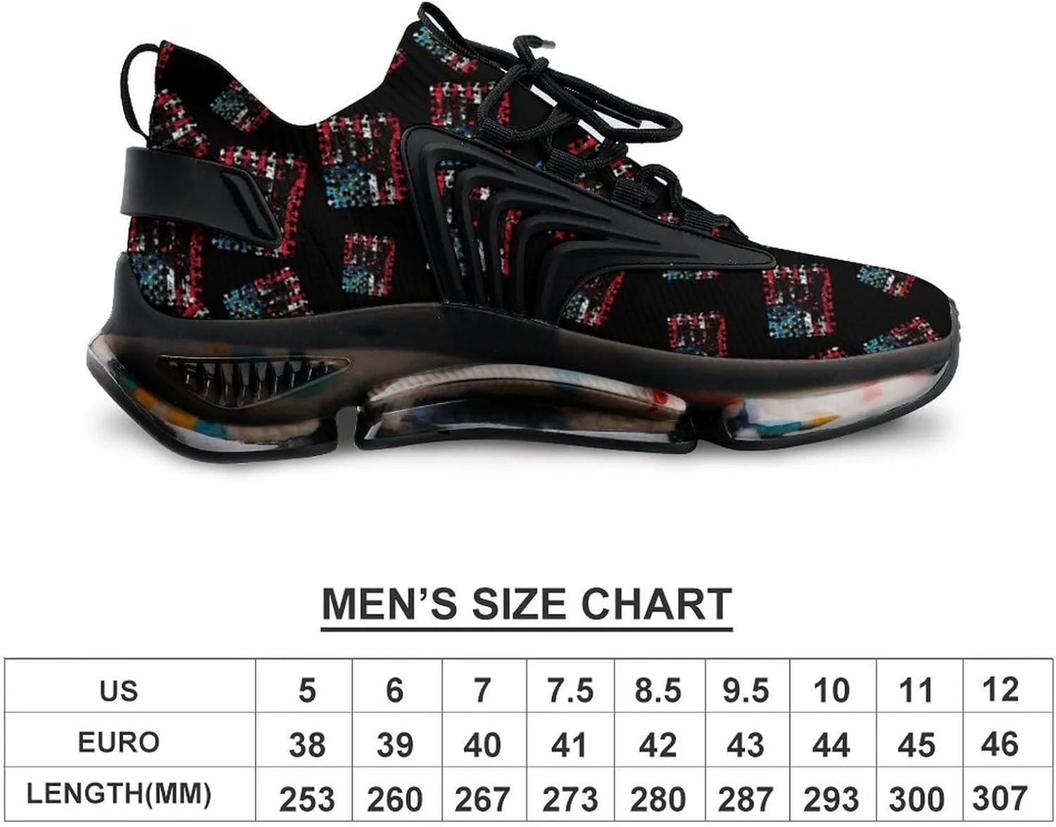 American Flag Puzzle Men's Running Shoes Lightweight Walking Shoe Breathable Sneaker