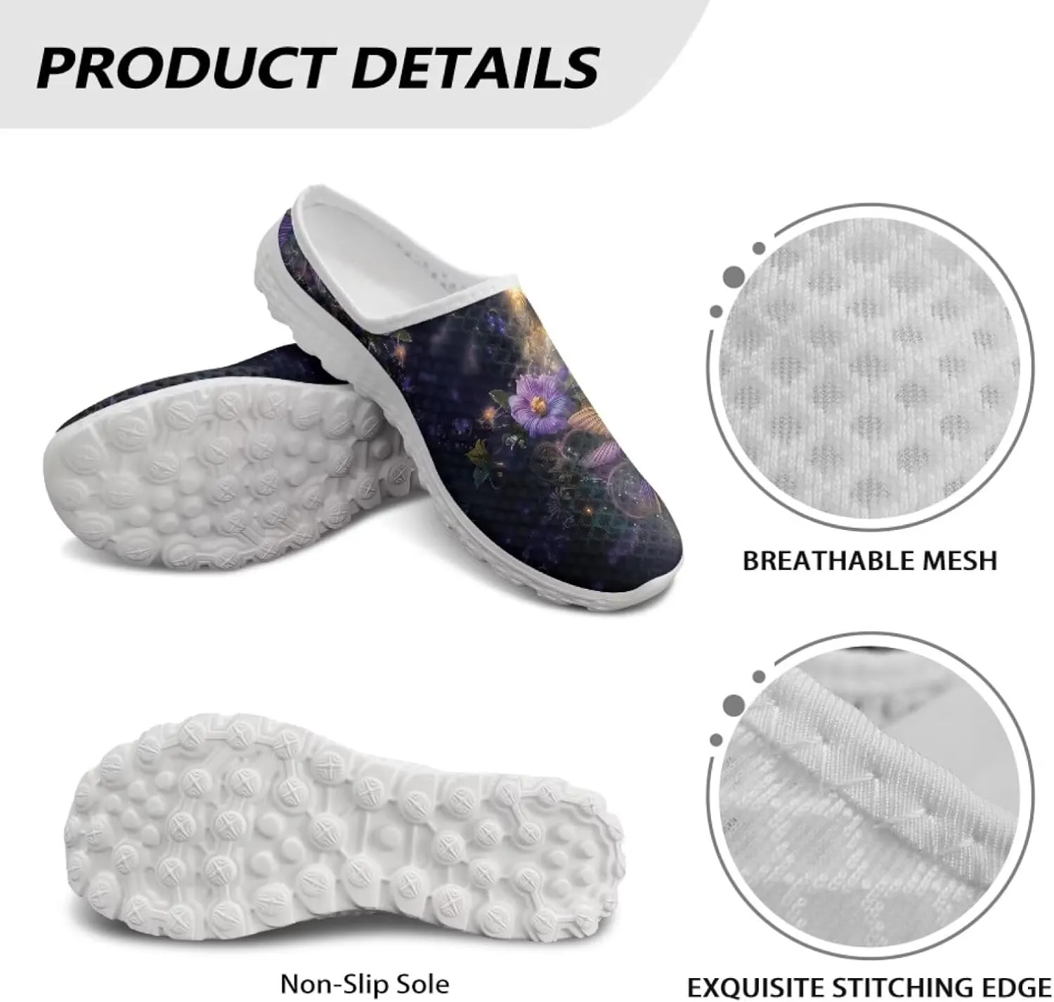 Animal Print Mule Sneakers for Women Mesh Running Shoes Low Top Mesh Loafers for Indoor Outdoor