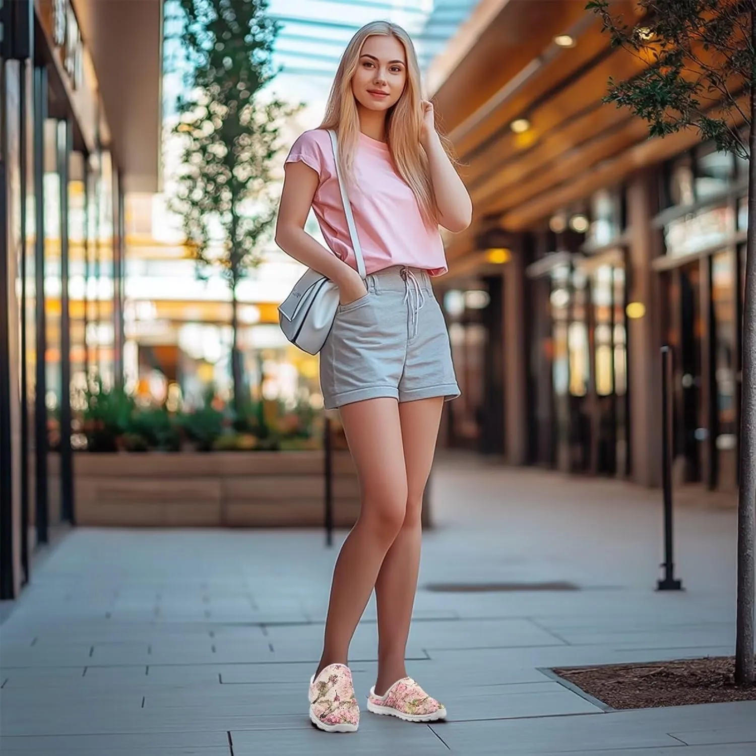Animal Print Mule Sneakers for Women Mesh Running Shoes Low Top Mesh Loafers for Indoor Outdoor