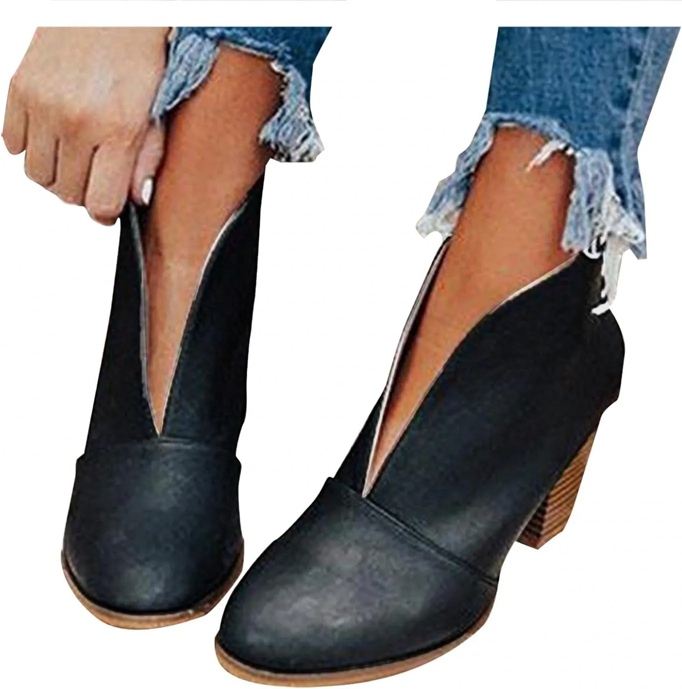 Ankle Boots for Women Low Heel,Summer Caged Gladiator Block Heel Strappy Dress Dressy Sandals Shoes for Women