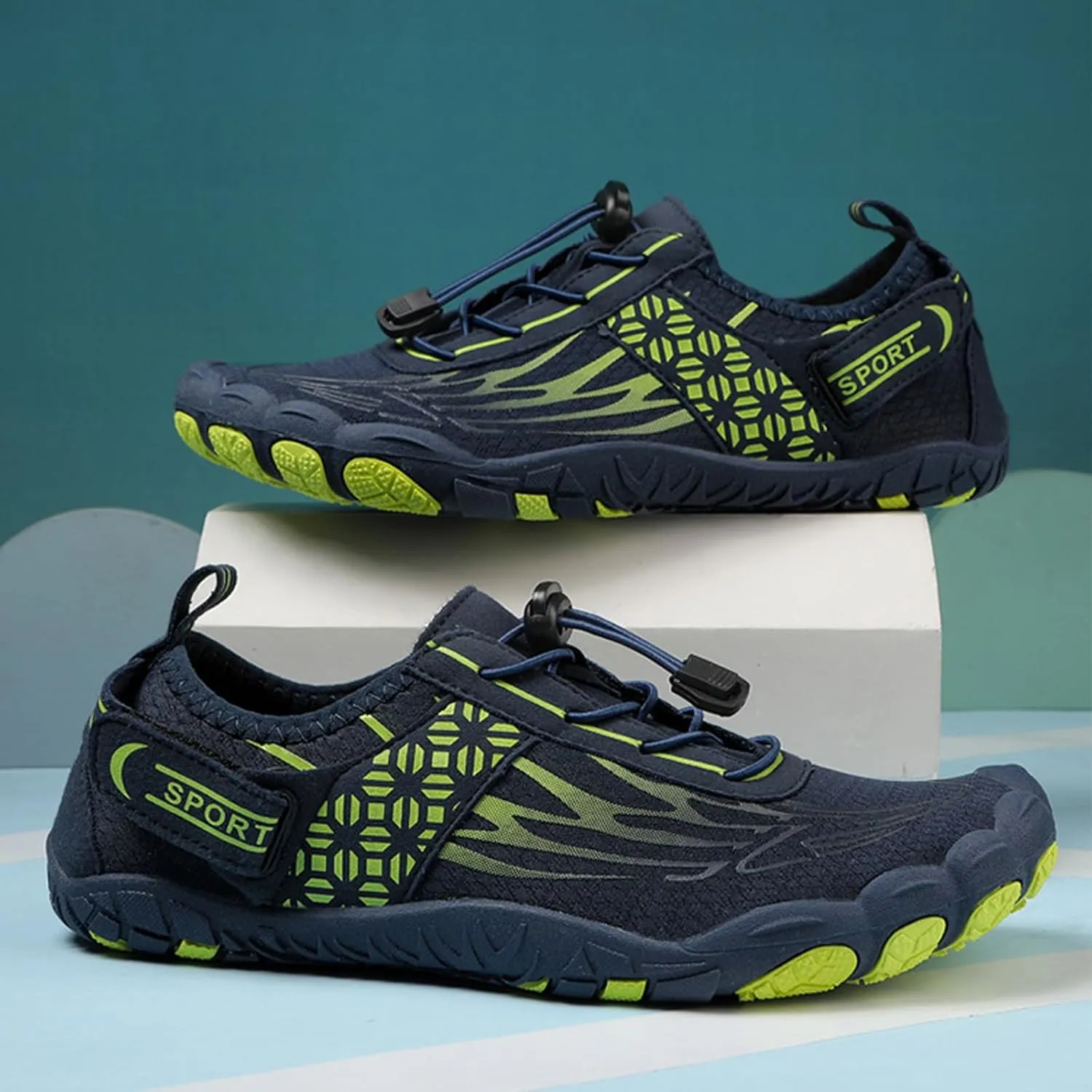 Arch Support Non Slip Minimalist Shoes for Men Breathable Elastic Fly Woven Mesh Sneaker Men's Recovery Shoes