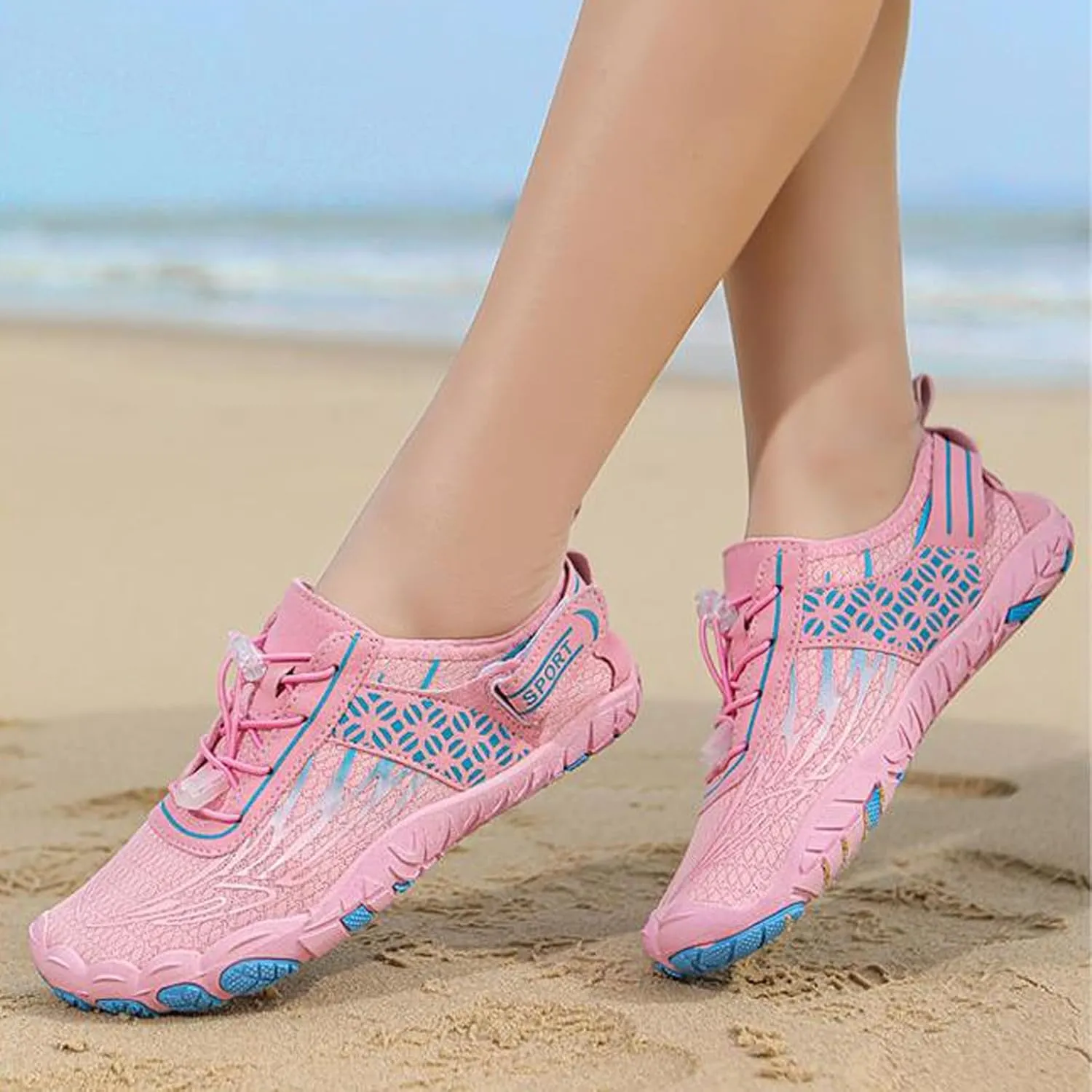 Arch Support Non Slip Minimalist Shoes for Men Breathable Elastic Fly Woven Mesh Sneaker Men's Recovery Shoes
