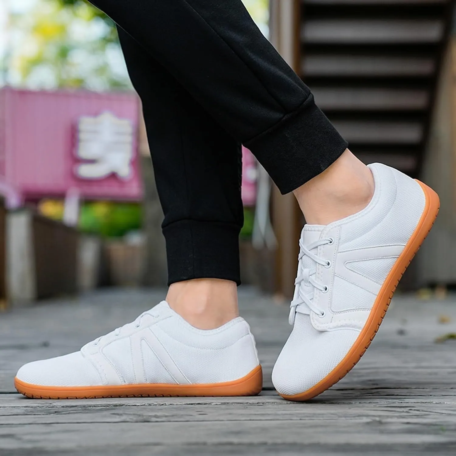 Arch Support Non Slip Minimalist Shoes for Men Breathable Elastic Fly Woven Mesh Sneaker Non Slip Walking Shoes