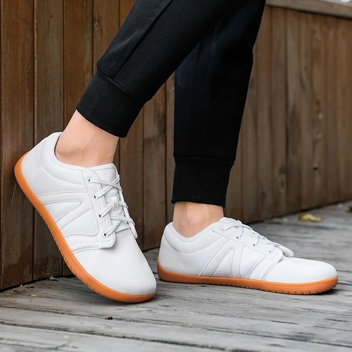 Arch Support Non Slip Minimalist Shoes for Men Breathable Elastic Fly Woven Mesh Sneaker Non Slip Walking Shoes