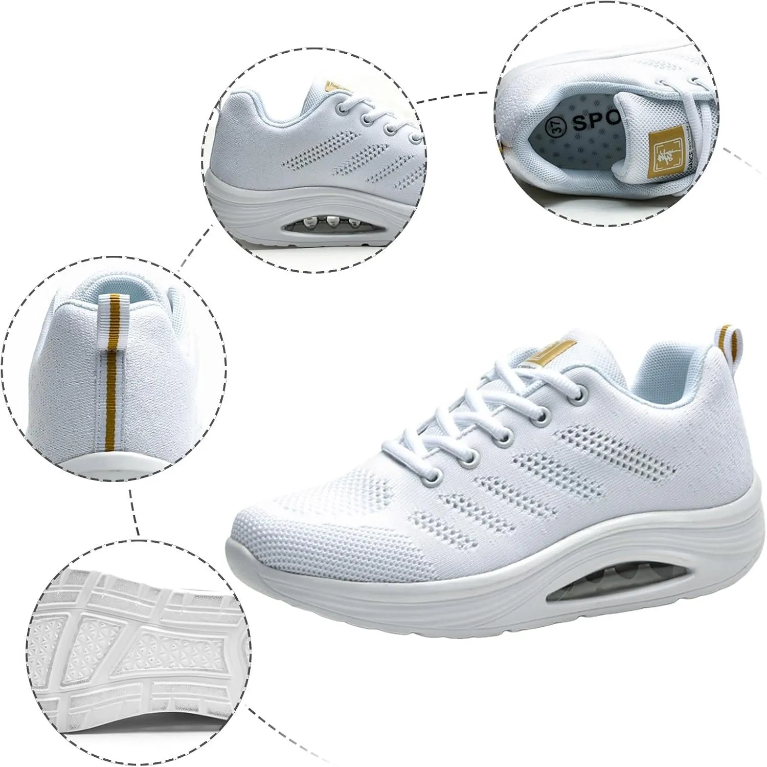 Arch Support Sneakers for Women Non Slip Comfortable Breathable Workout Gym Sports Shoes Mesh Orthopedic Shoe