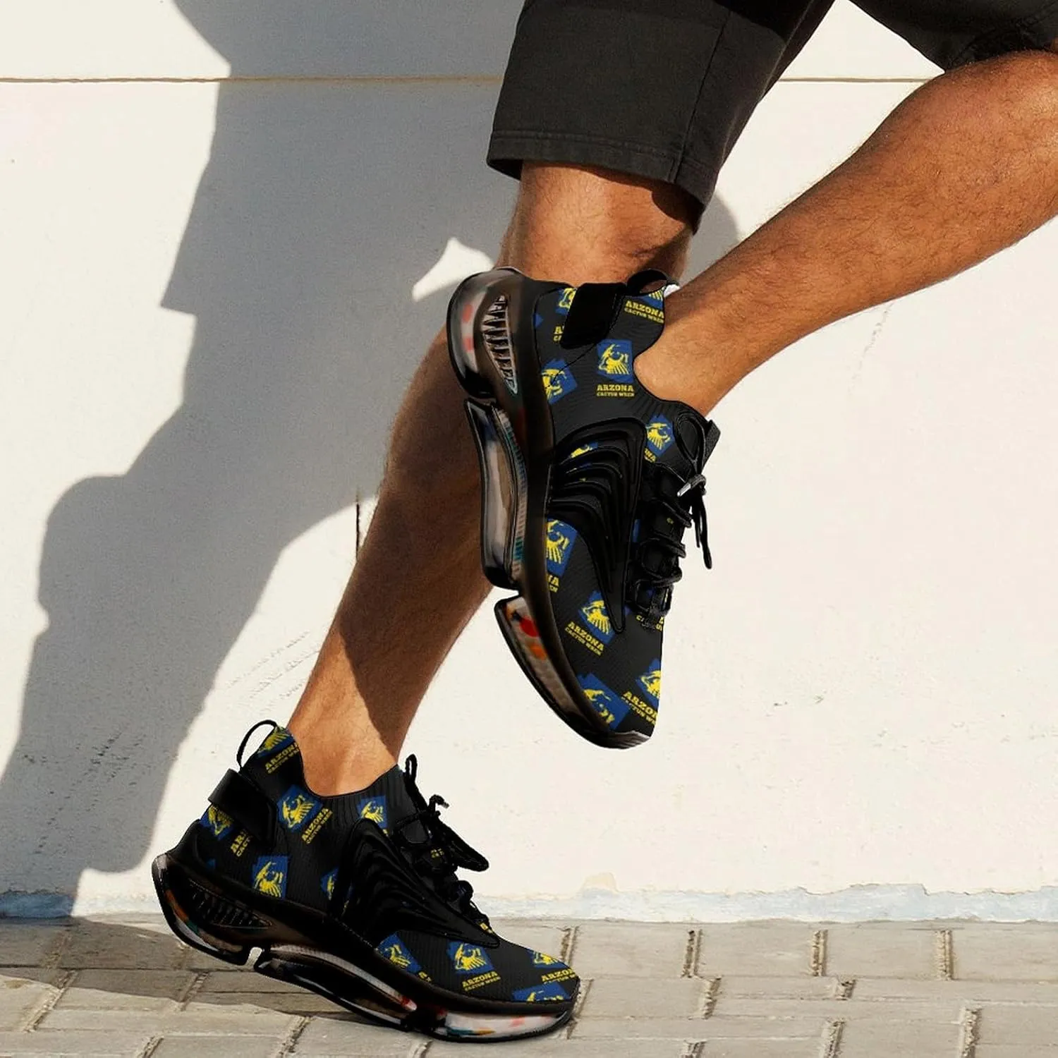 Arizona Cactus Wren Map Men's Running Shoes Lightweight Walking Shoe Breathable Sneaker