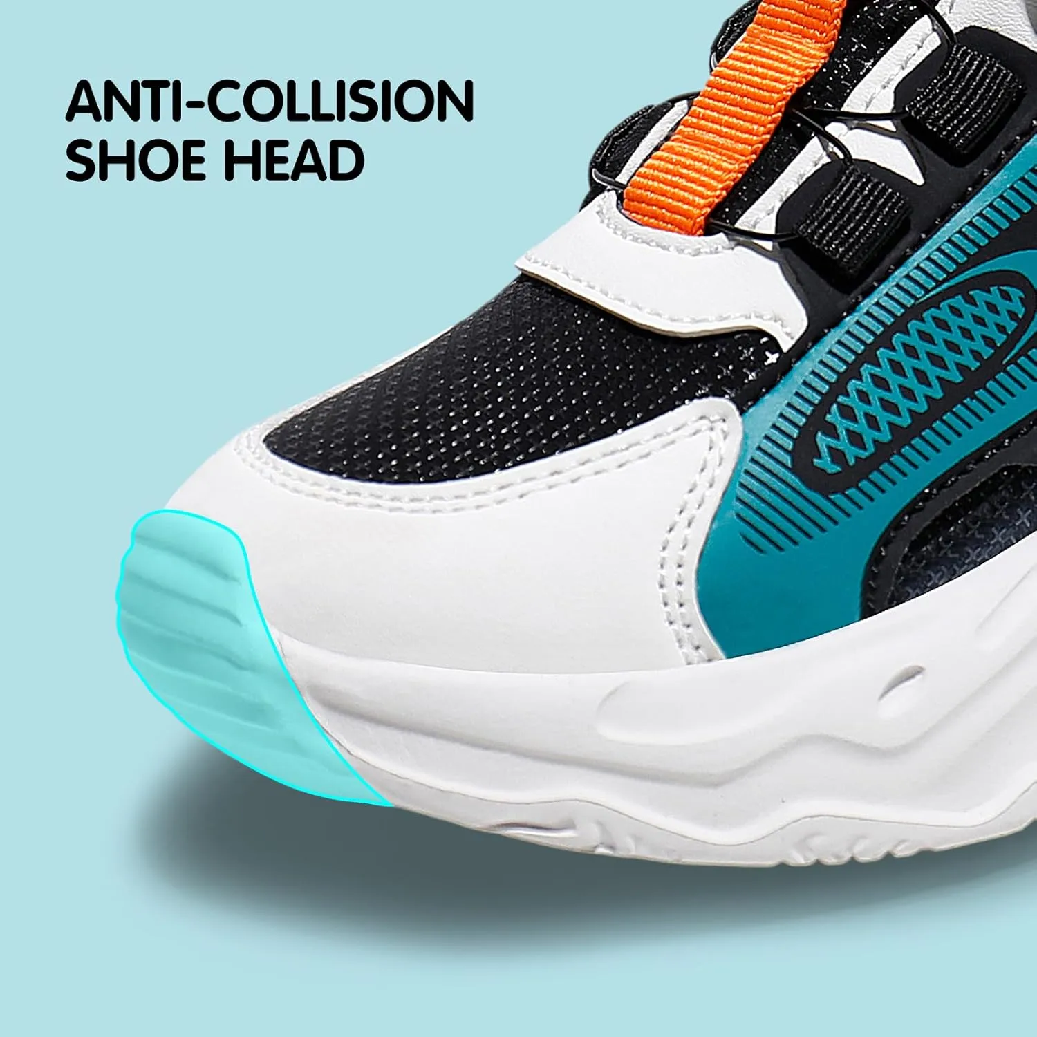 BABAYA Girls Boys Shoes Kids Running Tennis Rotate Buckle Fashion Sneakers Lightweight Breathable Athletic Outdoor Shoes