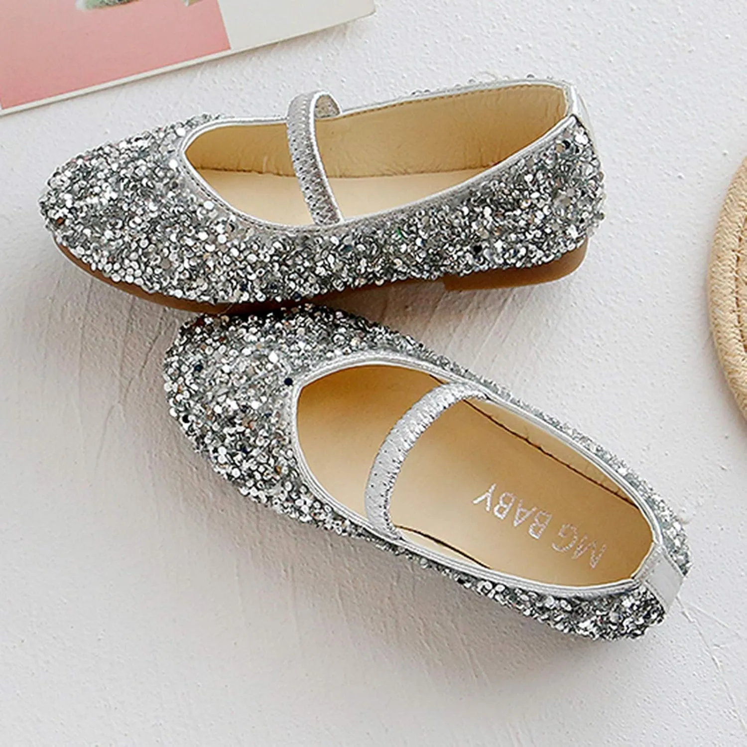 Baby Girl Shoes,Baby Children Girls Princess Shoes Bottom Dance Sequined Leather Soft Baby Dress Shoes