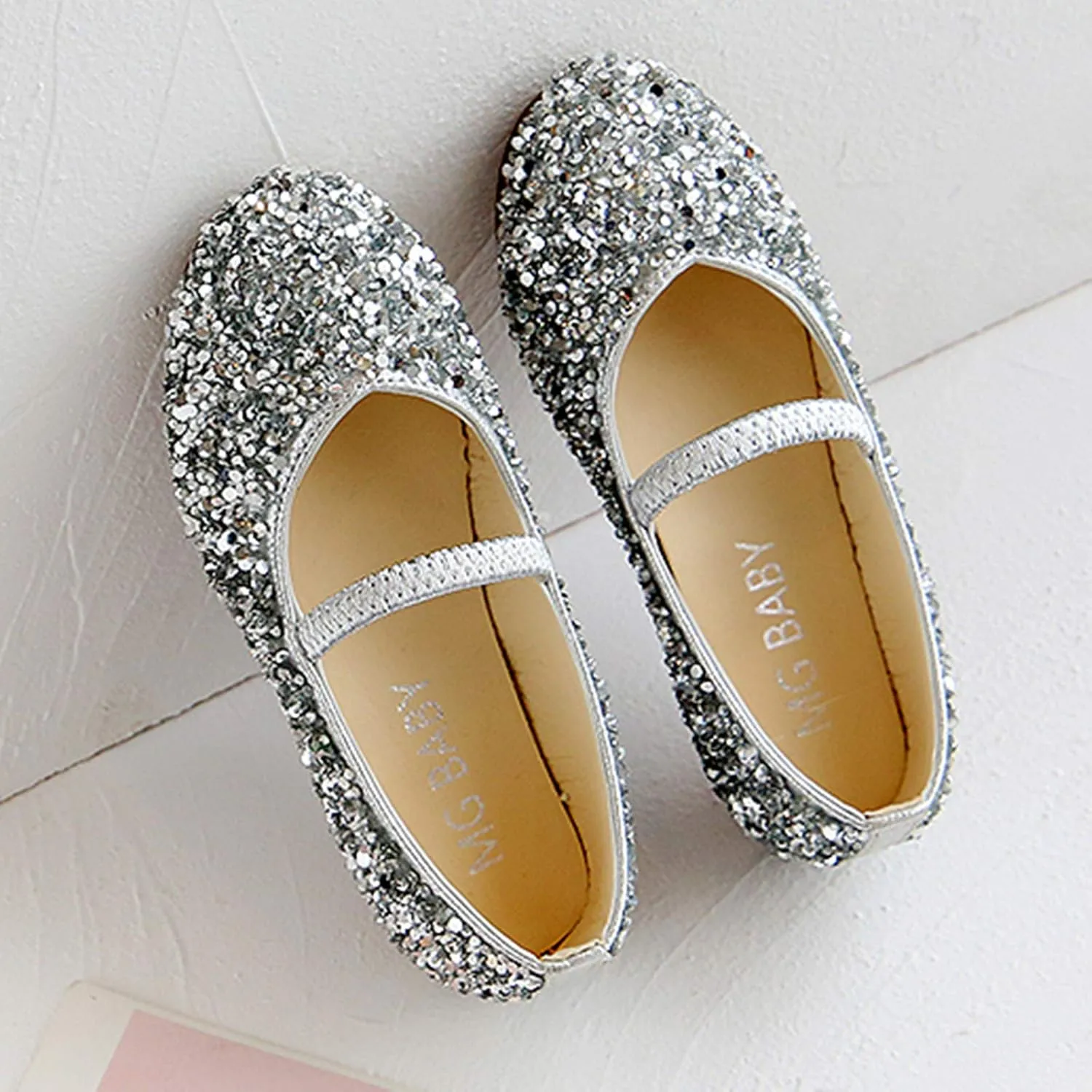 Baby Girl Shoes,Baby Children Girls Princess Shoes Bottom Dance Sequined Leather Soft Baby Dress Shoes