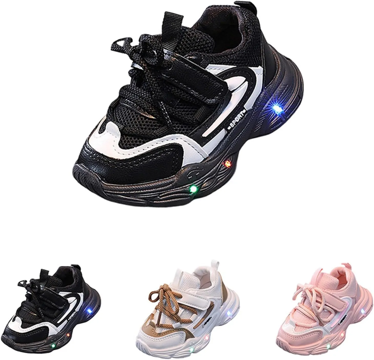 Baby Light Up Shoes Toddler Boys Girls Casual Luminous Flashing Sport Shoes Lightweight Breathable Running Shoes