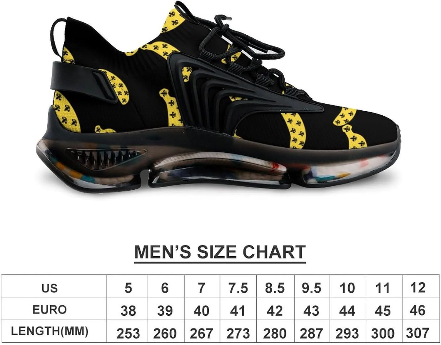 Banana Fleur De Li Men's Running Shoes Lightweight Walking Shoe Breathable Sneaker