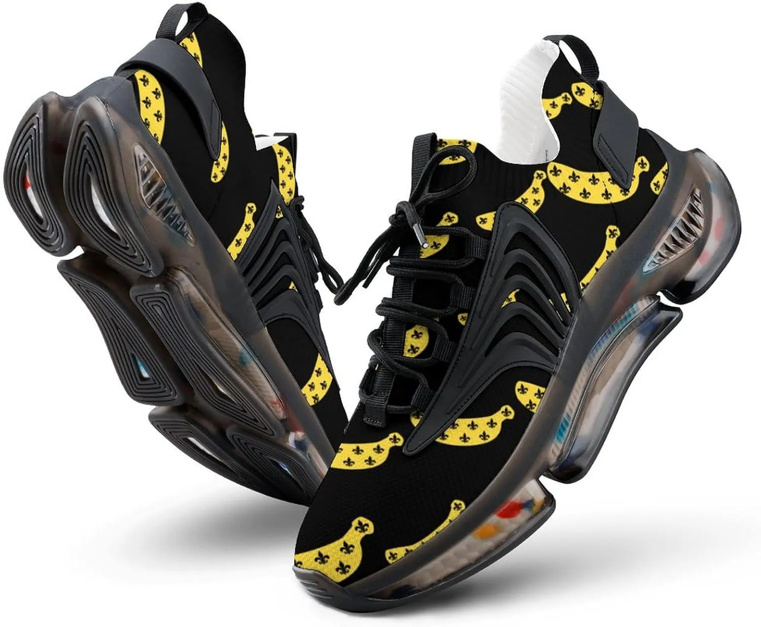 Banana Fleur De Li Men's Running Shoes Lightweight Walking Shoe Breathable Sneaker