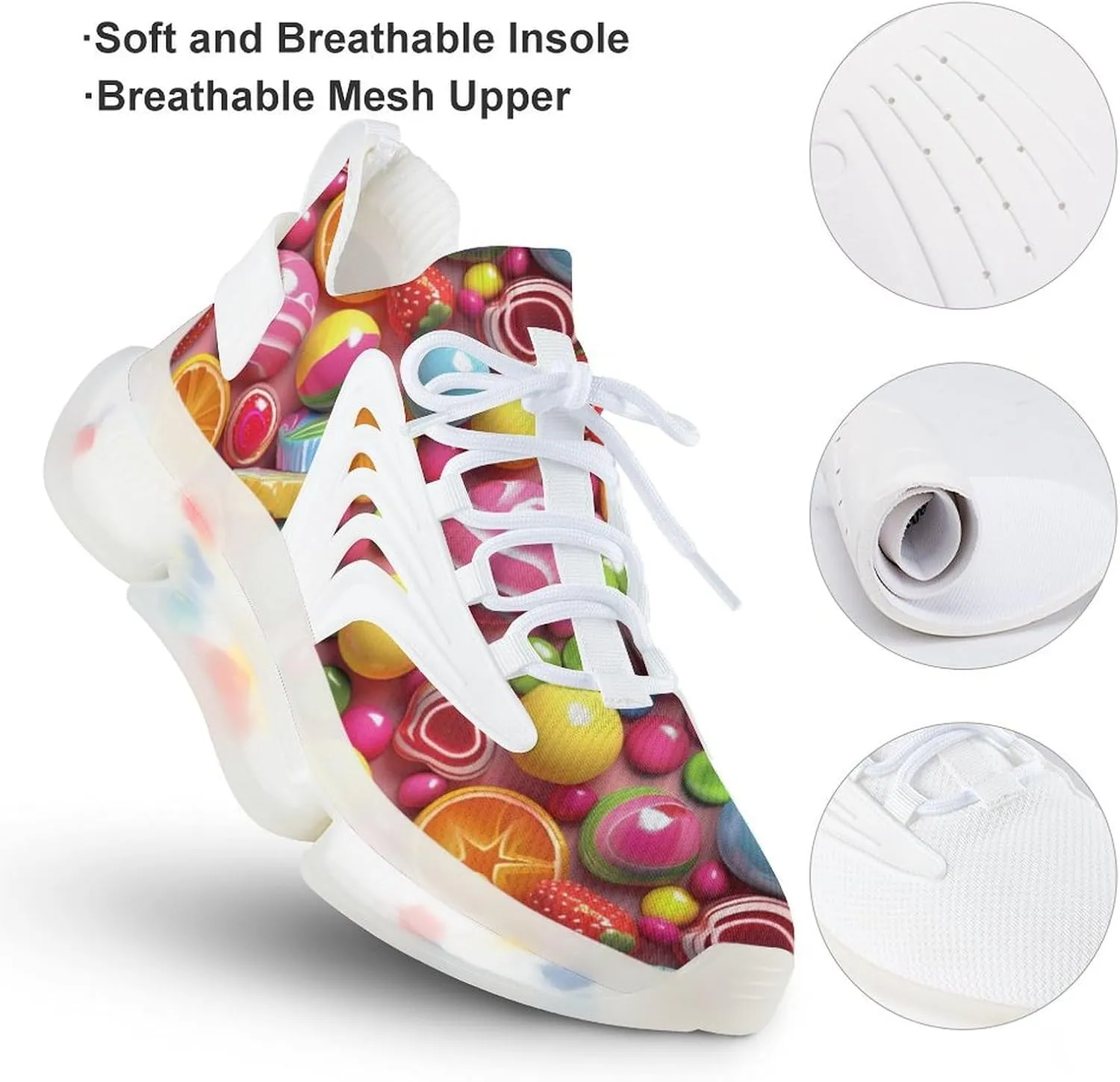 Beauty Candy Men's Running Shoes Lightweight Walking Shoe Breathable Sneaker