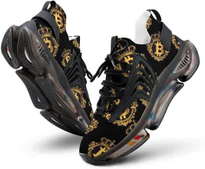 Bitcoin King Men's Athletic Running Shoes Breathable Walking Sport Sneakers