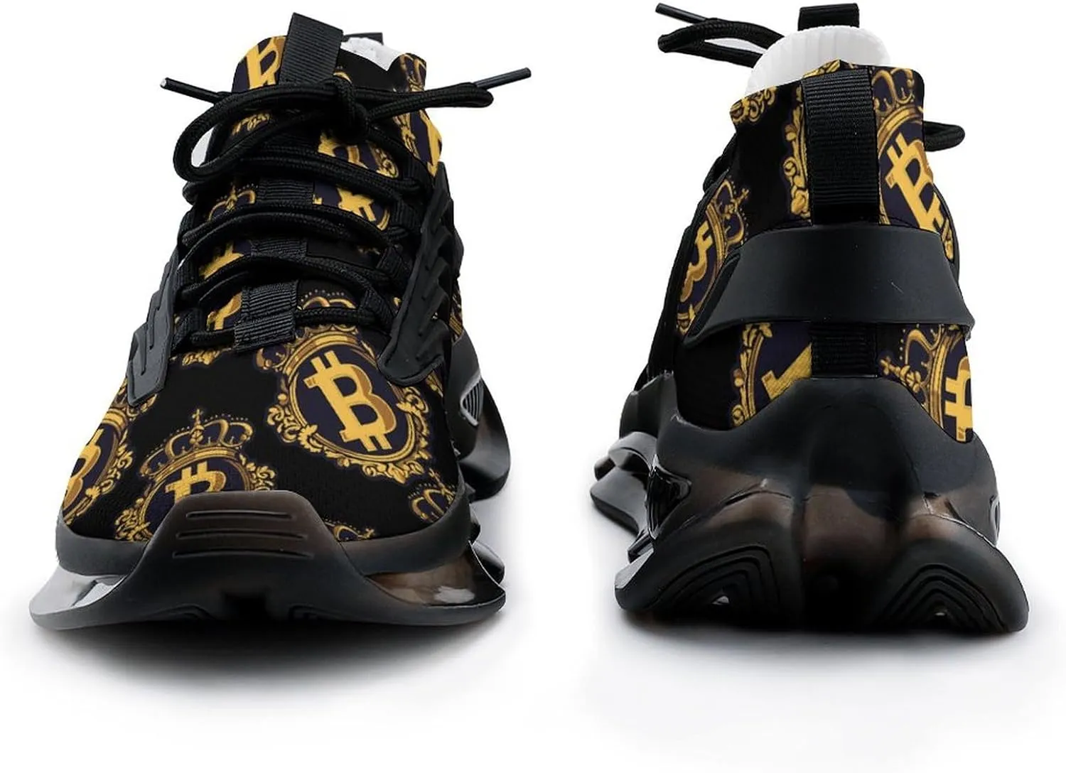 Bitcoin King Men's Athletic Running Shoes Breathable Walking Sport Sneakers