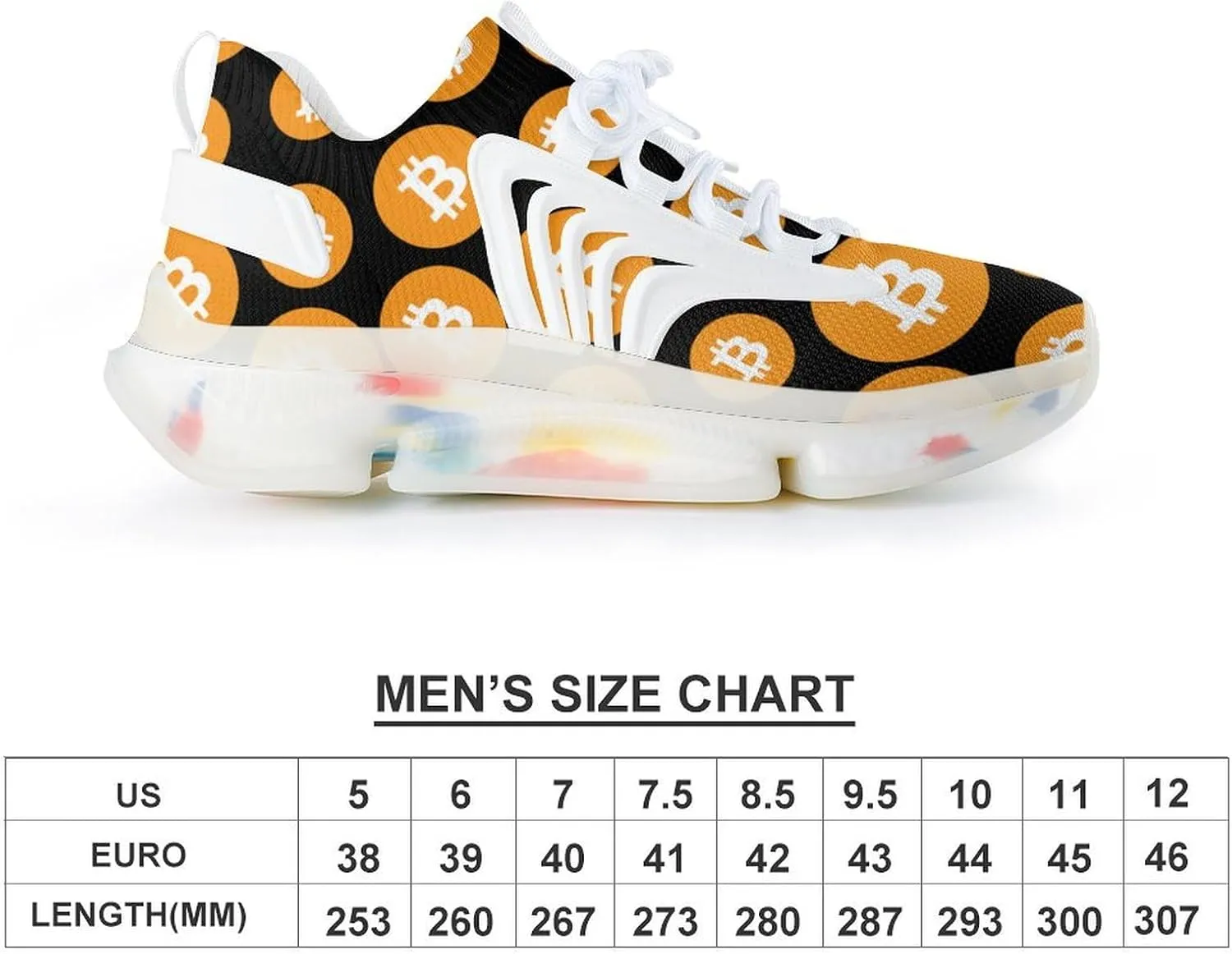 Bitcoin Men's Running Shoes Lightweight Walking Shoe Breathable Sneaker