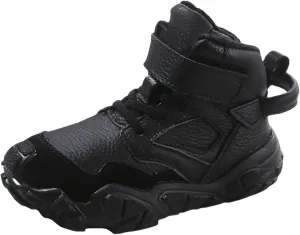 Boys Toddler Little Kid Warm Furry Winter Ankle Flat Snow Boot Snowproof Solid Color Boots Rubber Kids Footwear for Boys