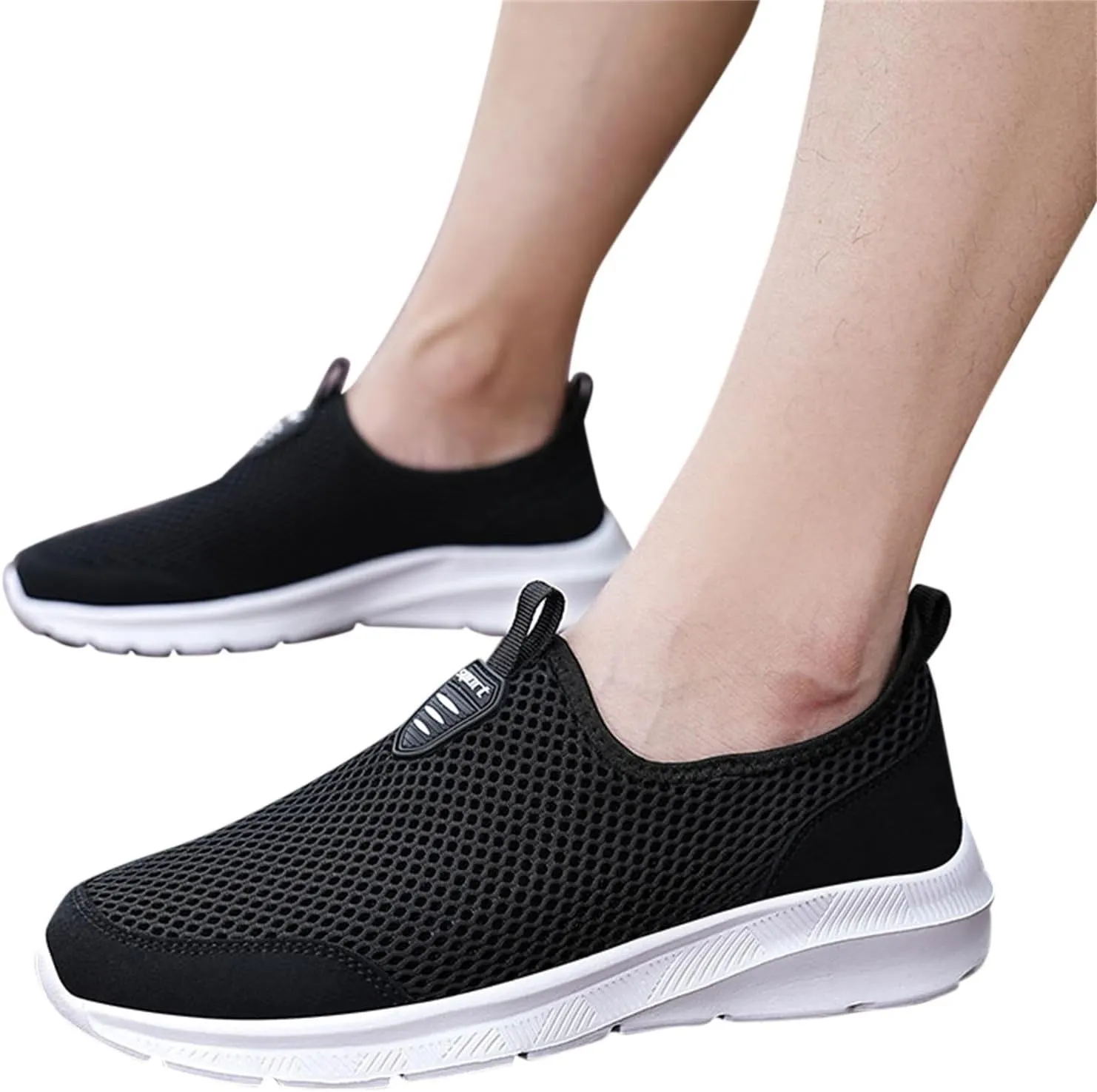 Breathable Diabetic Shoes for Men Comfortable Breathable Stretch Canvas Slip On Sneaker Versatile Elderly Shoes