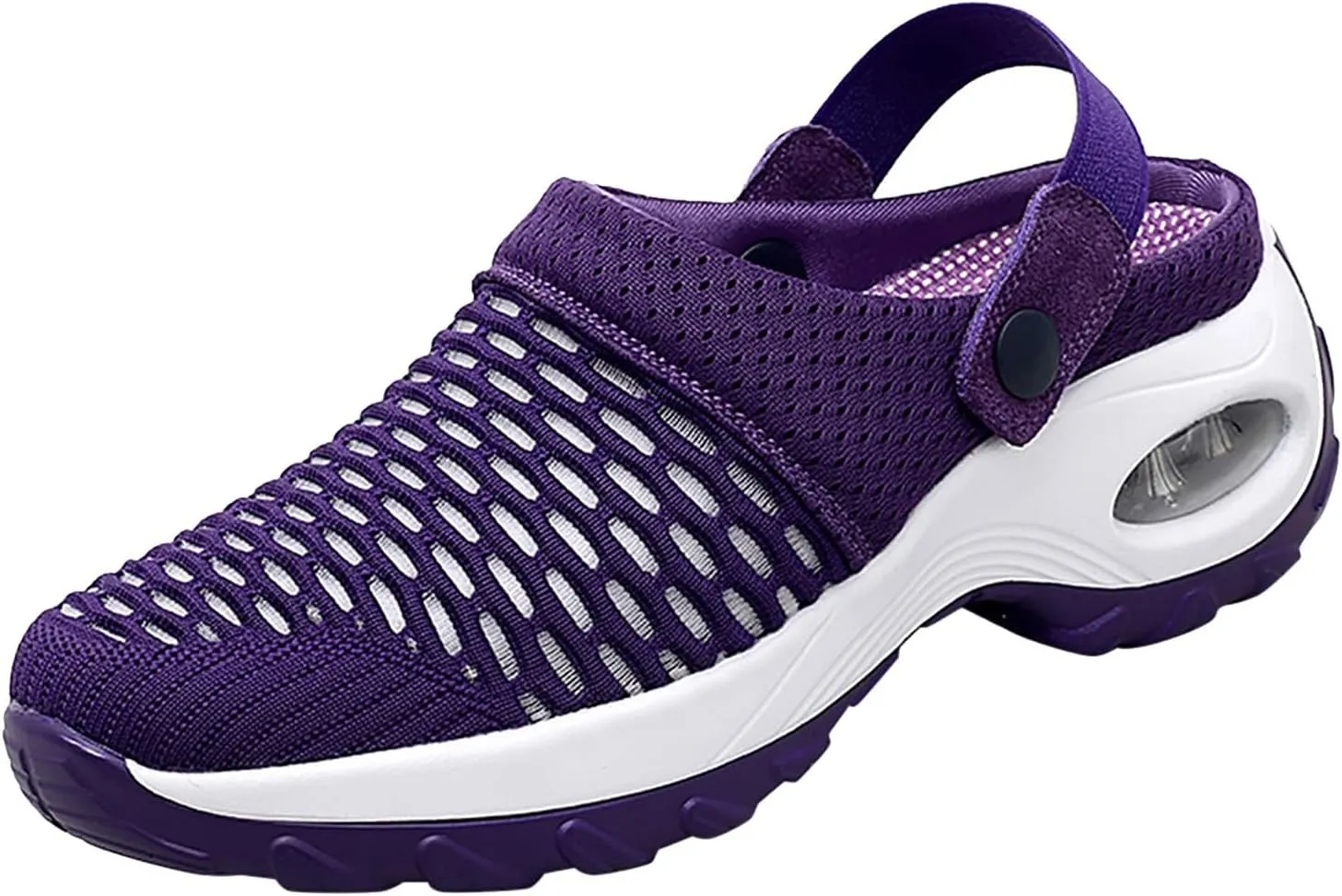 Cathalem Flat Sandals for Women, Mules Clogs for Women Air Cushion Platform Mesh Mules Sneaker Sandals for Female