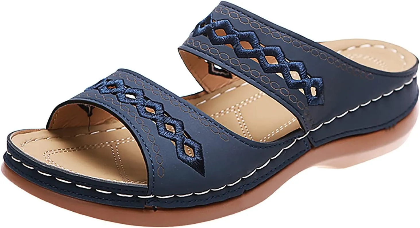 Cathalem Orthotic Sandals for Women, Orthopedic Wedge Sandals for Women Comfortable Walking Sandals with Arch Support