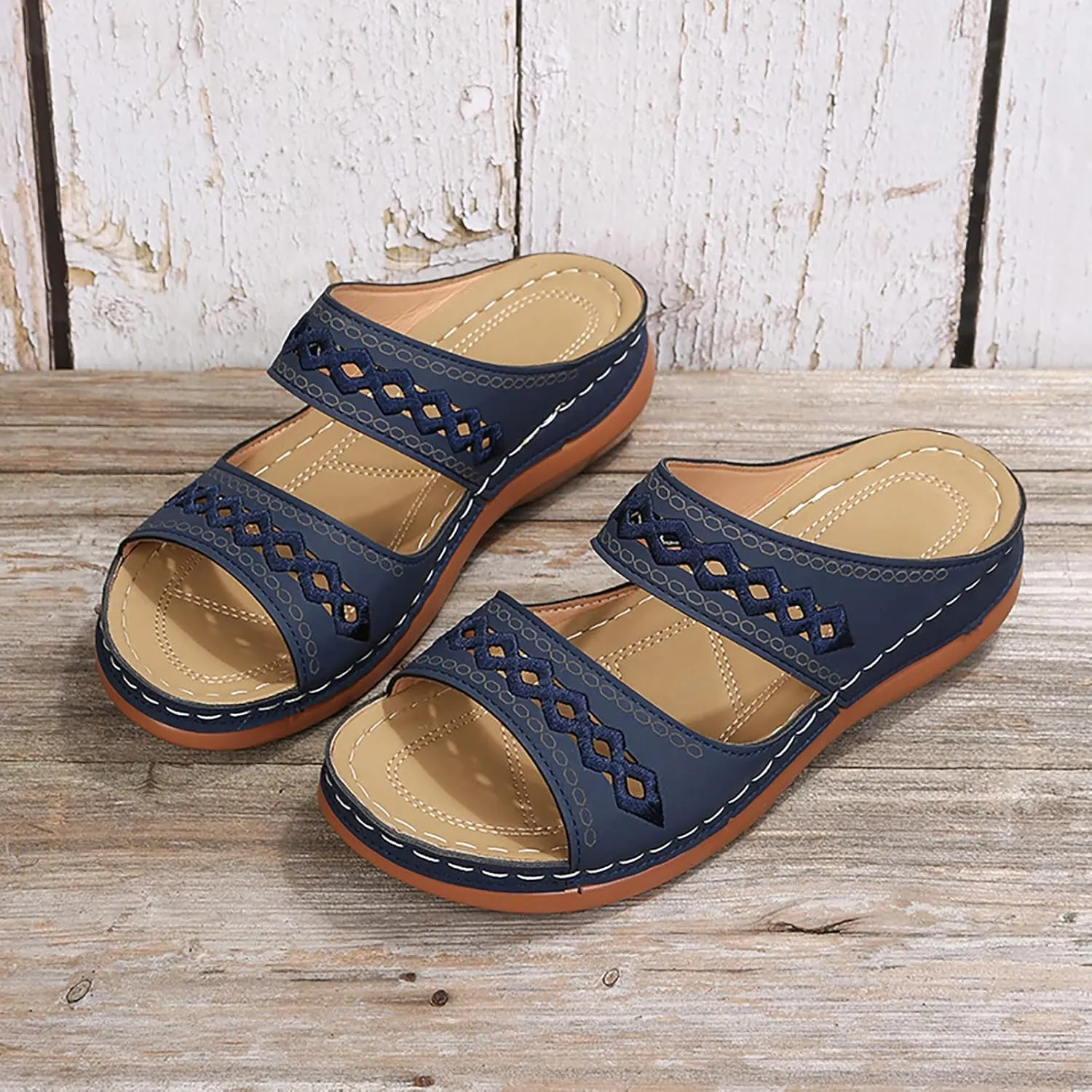 Cathalem Orthotic Sandals for Women, Orthopedic Wedge Sandals for Women Comfortable Walking Sandals with Arch Support
