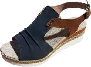 Cathalem Sandals Women Orthopedic Flat Open Toe Ankle Strap Espadrilles Sandals Casual Strappy Slip on Sandals Boho Sandals