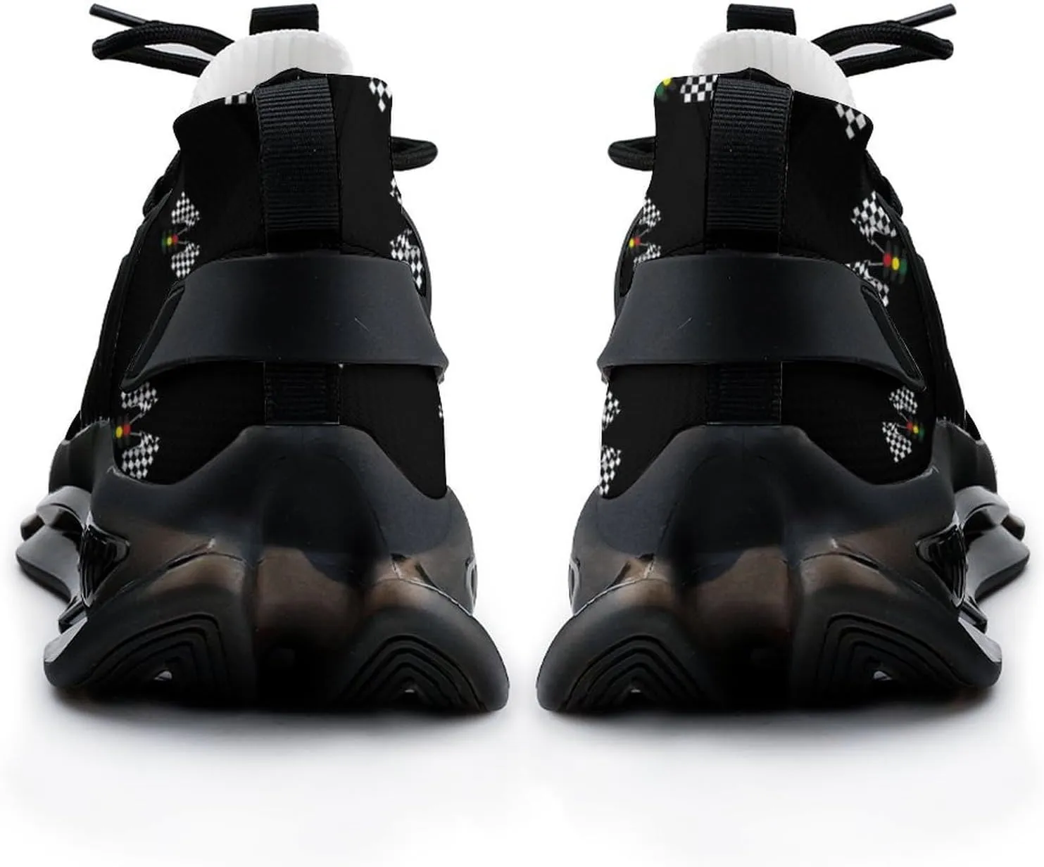 Checkered Flag Traffic Lights Men's Running Shoes Lightweight Walking Shoe Breathable Sneaker