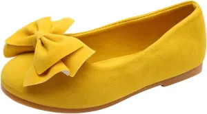 Children Baby Girls Solid Bowknot Student Single Soft Dance Princess Shoes for Little Kid 12M-5.5Y