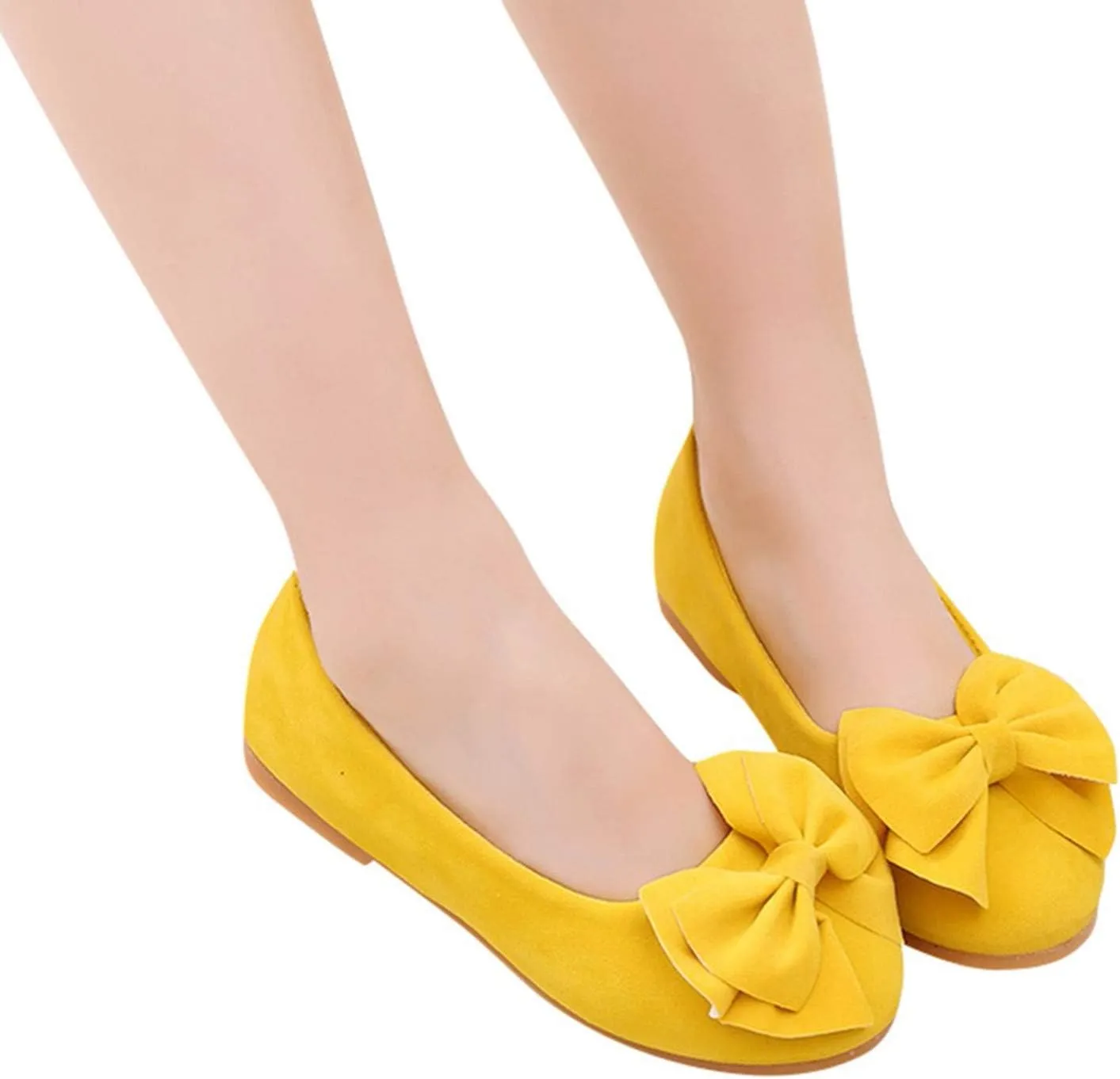 Children Baby Girls Solid Bowknot Student Single Soft Dance Princess Shoes for Little Kid 12M-5.5Y