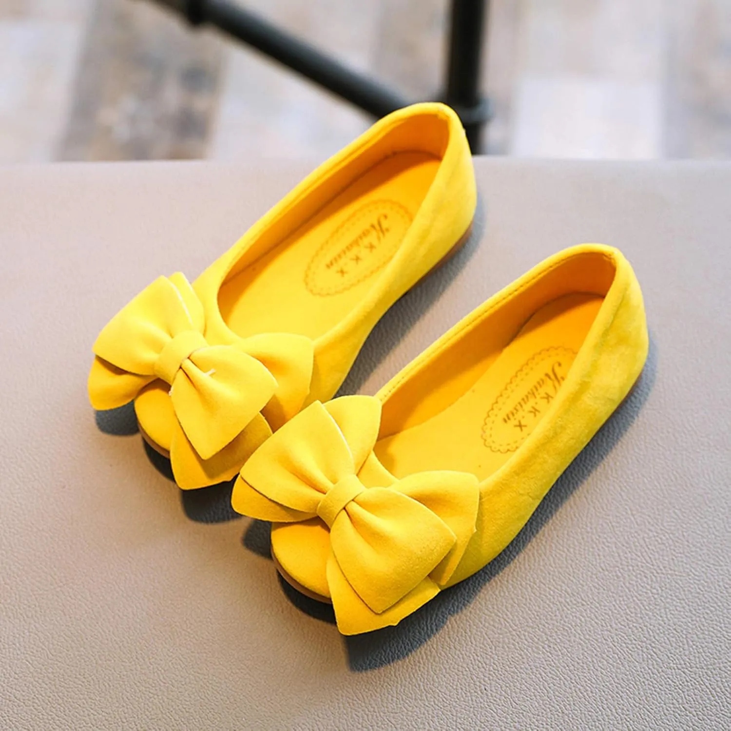 Children Baby Girls Solid Bowknot Student Single Soft Dance Princess Shoes for Little Kid 12M-5.5Y