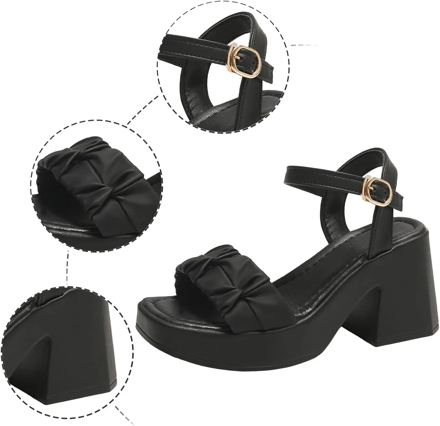 Chunky Heels for Women Women's Chunk Low Heel Pump Sandals Heeled Sandals Prom Heeled Sandals for Women