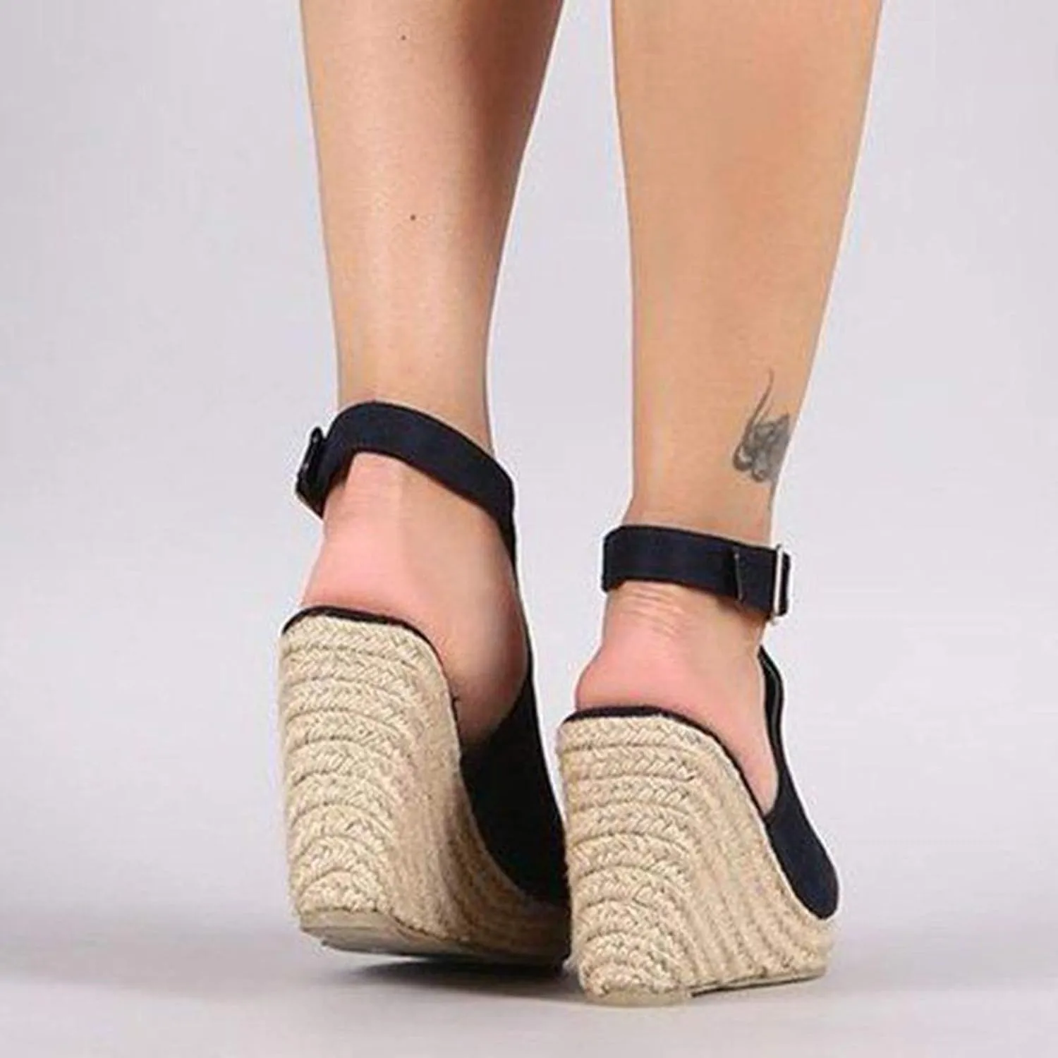 Closed Toe Sandals Women Pointed Toe Closed Toe Suede Wedge Heels Thick Sole Adjustable Buckle Wedge Platform Sandals Slides