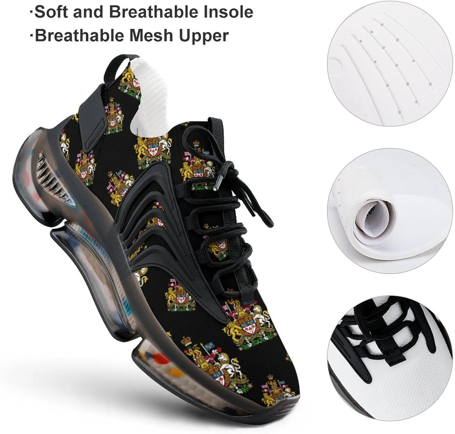 Coat of Arms of Canada Men's Running Shoes Lightweight Walking Shoe Breathable Sneaker