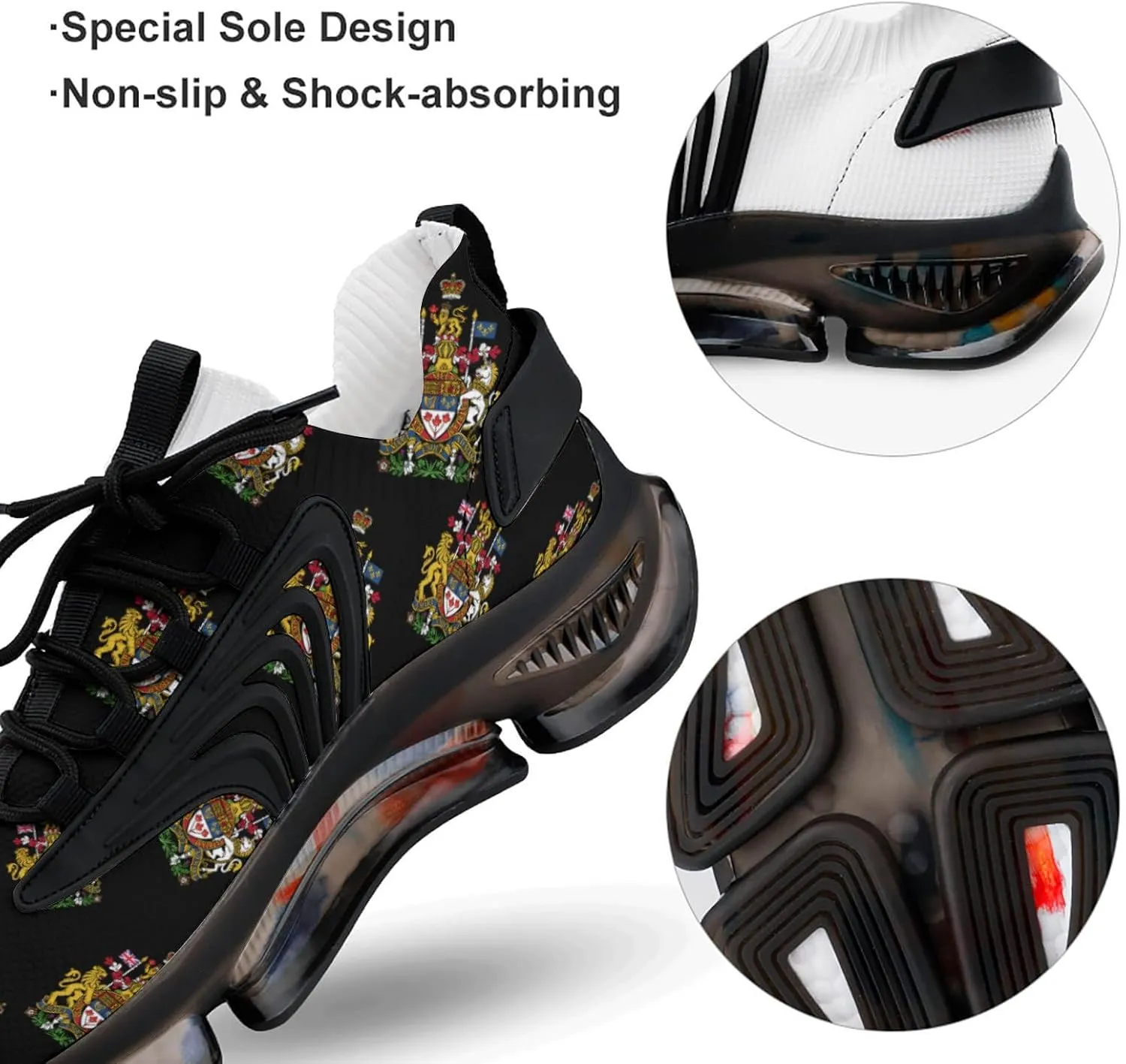 Coat of Arms of Canada Men's Running Shoes Lightweight Walking Shoe Breathable Sneaker