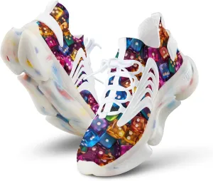 Colorful Dice Men's Running Shoes Lightweight Walking Shoe Breathable Sneaker