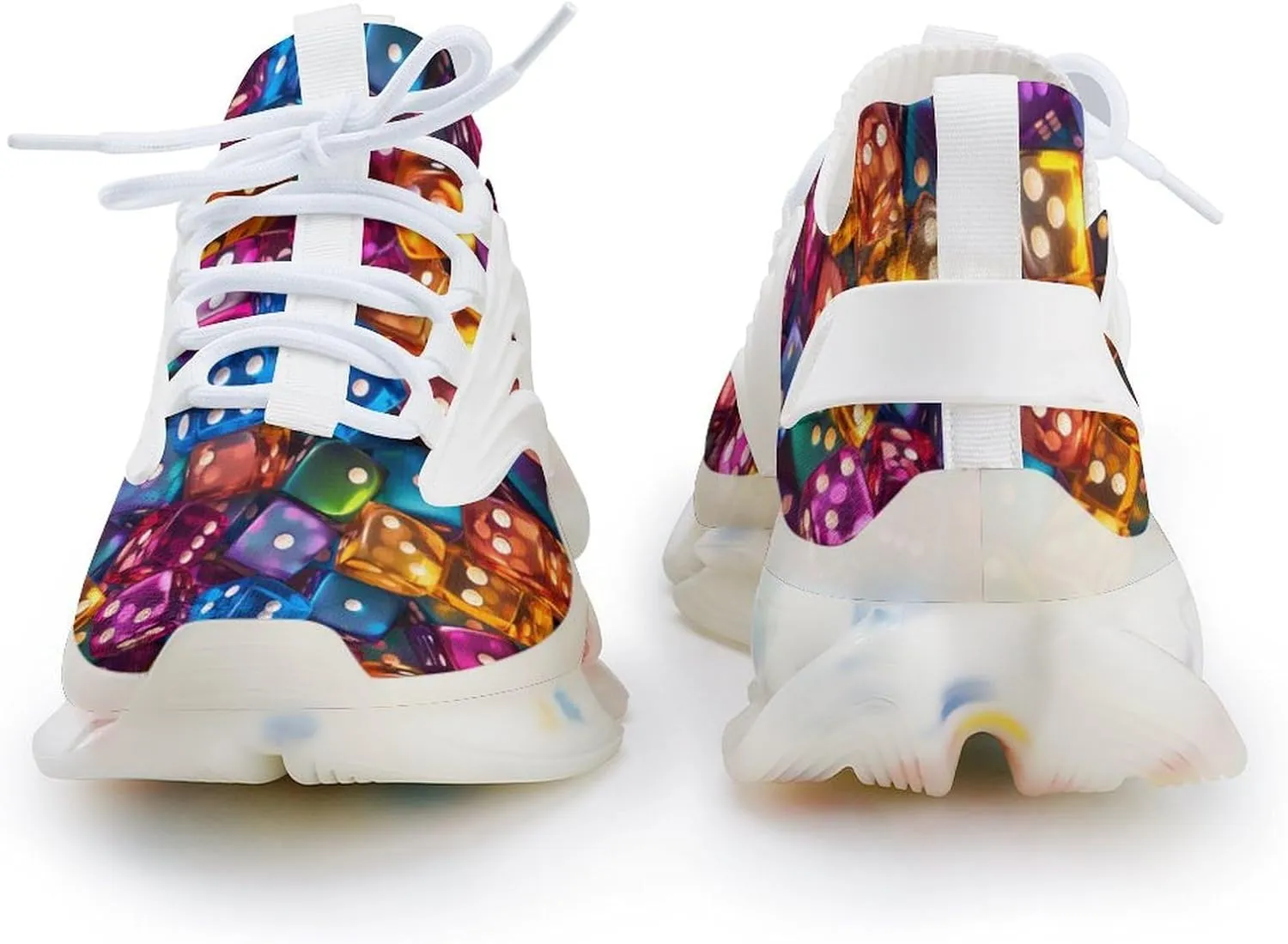 Colorful Dice Men's Running Shoes Lightweight Walking Shoe Breathable Sneaker