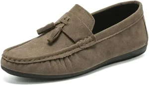 Comodish Men's Loafers Nubuck Leather with Tassel Driving Style Loafer Slip Resistant Lightweight Flexible Casual Slip-ons