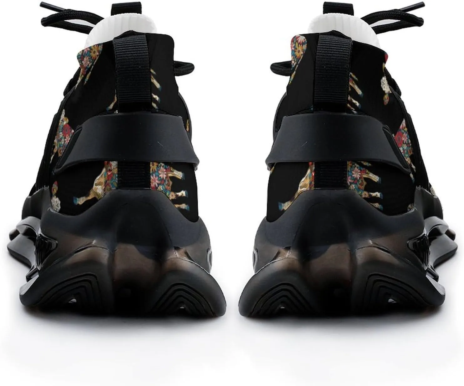 Cow with Flower Pattern Men's Running Shoes Lightweight Walking Shoe Breathable Sneaker