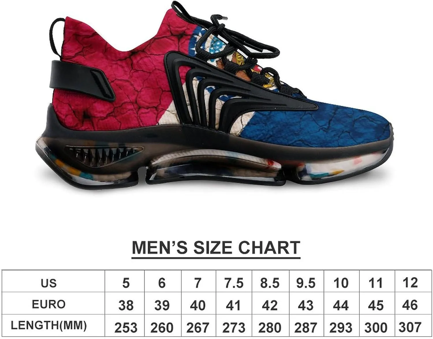 Cracked Soil Missouri Flag Men's Running Shoes Lightweight Walking Shoe Breathable Sneaker