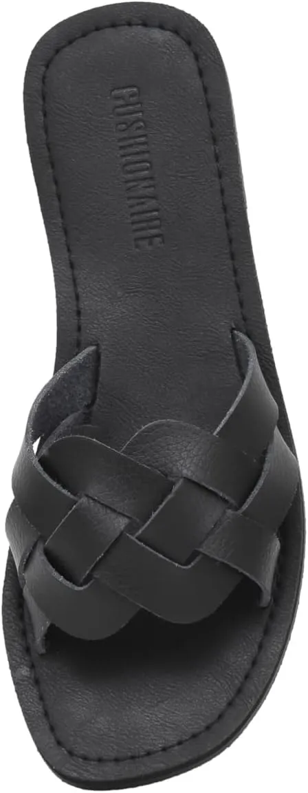 CUSHIONAIRE Women's Winnie woven slide Sandal  Comfort Foam