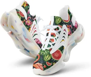 Cute Flamingo Melon Tropical Fruit Men's Running Shoes Lightweight Walking Shoe Breathable Sneaker