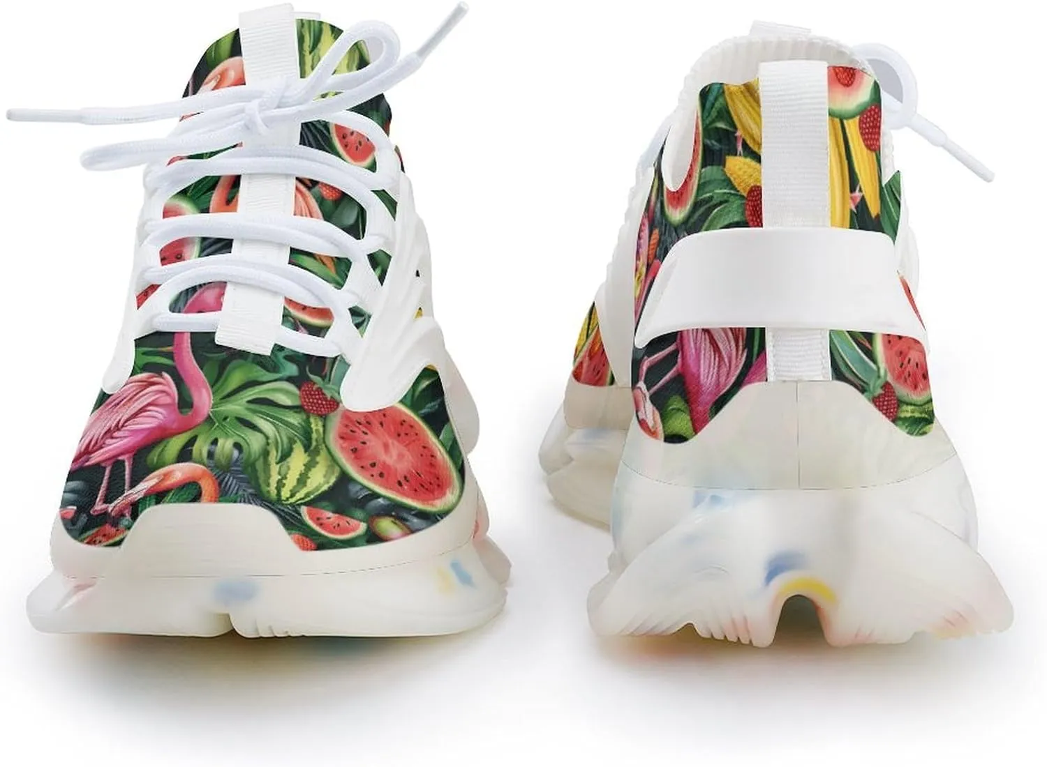 Cute Flamingo Melon Tropical Fruit Men's Running Shoes Lightweight Walking Shoe Breathable Sneaker