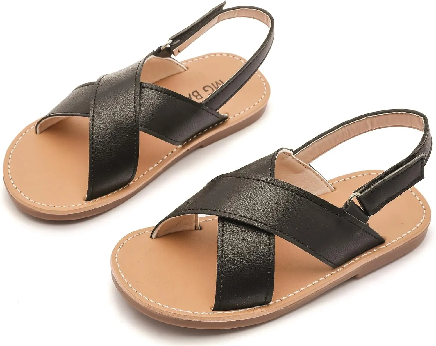 DADAWEN Girl's Summer Water Sandals Strappy Comfort Soft Flat Sandal (Toddler/Little Kid)