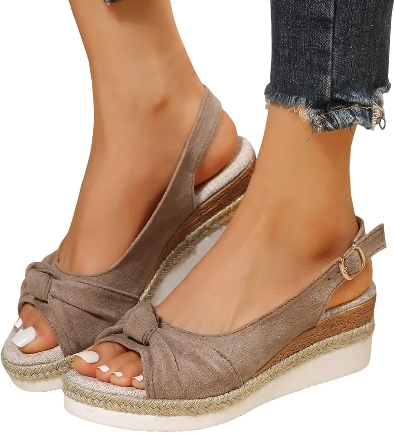 Eduavar Sandals Women Open Toe Ankle Strap Low Block Dressy Summer Platform Chunky Heels Sandals Party Dress Pumps Shoes