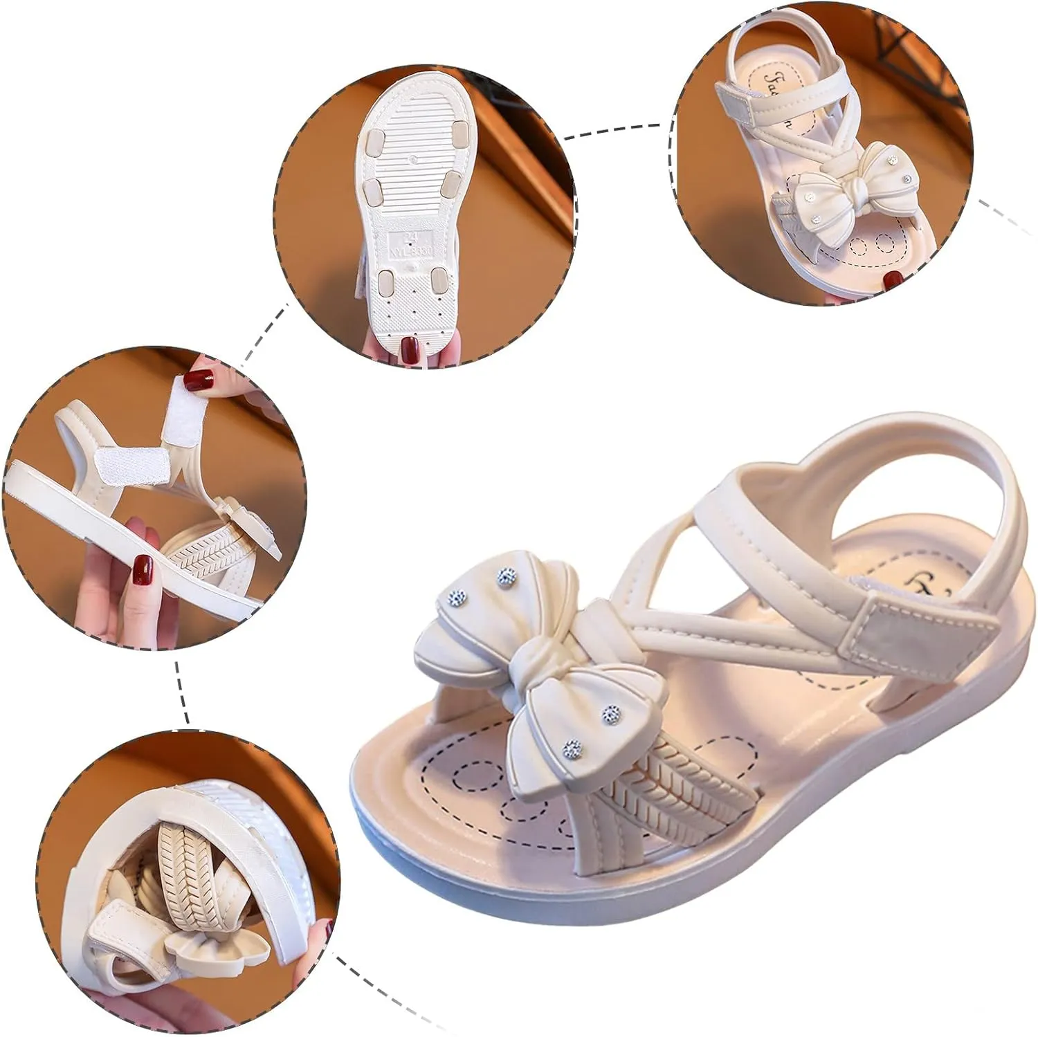 EnJoCho Baby Summer Shoes Children Soft Flat Shoes Fashion Comfortable Flower Sandals Lightweight Baby Princess Sandals