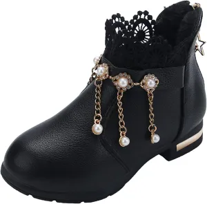 EnJoCho Children Casual Shoes Girls Baby Fragile Strap Ankle Boot Soft Snow Boots Kids Breathable Shoes 4-12 Years