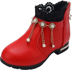 EnJoCho Children Casual Shoes Girls Baby Fragile Strap Ankle Boot Soft Snow Boots Kids Breathable Shoes 4-12 Years