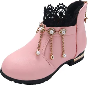 EnJoCho Children Casual Shoes Girls Baby Fragile Strap Ankle Boot Soft Snow Boots Kids Breathable Shoes 4-12 Years