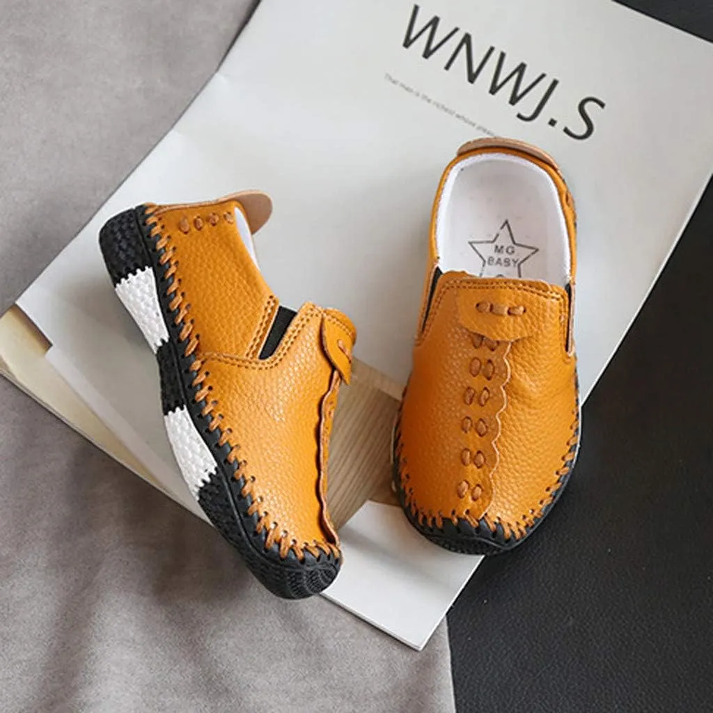 EnJoCho Little Boys Shoes Soft Children Girls Sneakers Leather Fashion Boys Shoes Kids Flats Big Casual Baby Shoes