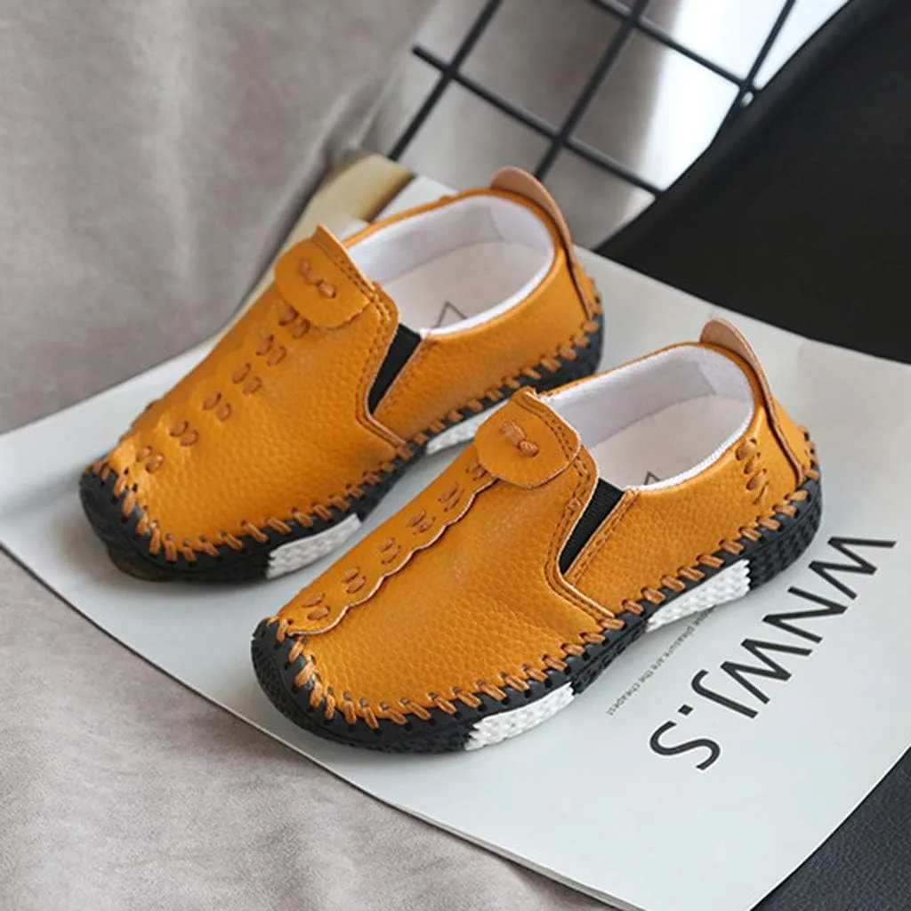 EnJoCho Little Boys Shoes Soft Children Girls Sneakers Leather Fashion Boys Shoes Kids Flats Big Casual Baby Shoes